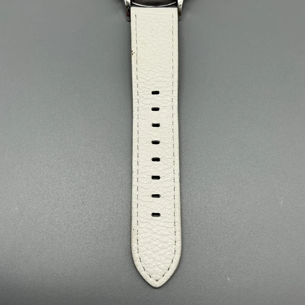Vania Womens Watch 39mm White Mother Of Pearl Swarovski Dial Leather New Battery
